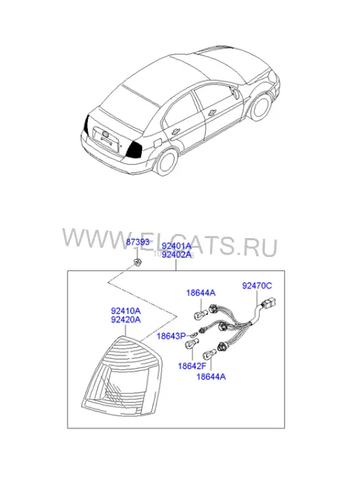 Схема узла: ЗАДНИЙ КОМБИНИРОВАННЫЙ ФОНАРЬ (ЭЛЕКТРИКА)