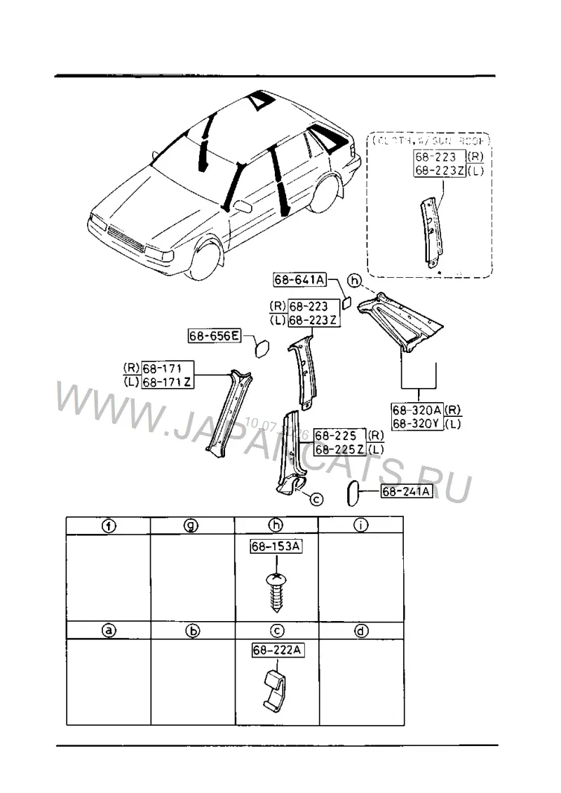 Схема узла: ОТДЕЛКА СТОЕК (HATCHBACK)(5-DOOR)