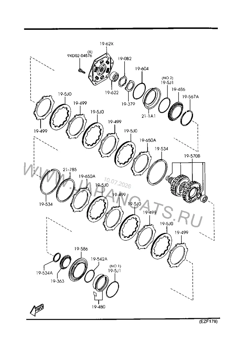 Схема узла: ФРИКЦИОНЫ И ПЛАНЕТАРНЫЕ ПЕРЕДАЧИ (AUTOMATIC TRANSMISSION)