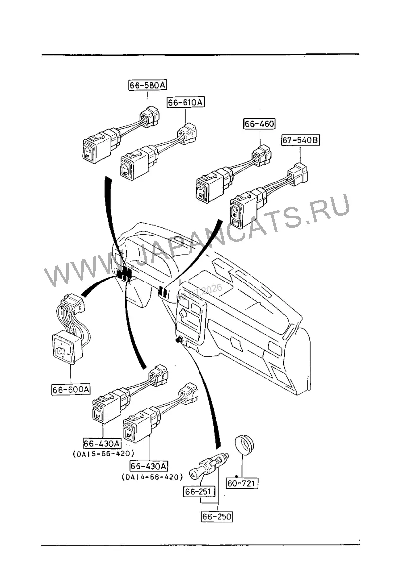 Схема узла: ПЕРЕДНЯЯ ПАНЕЛЬ - ПЕРЕКЛЮЧАТЕЛИ (MANUAL OPERATING)