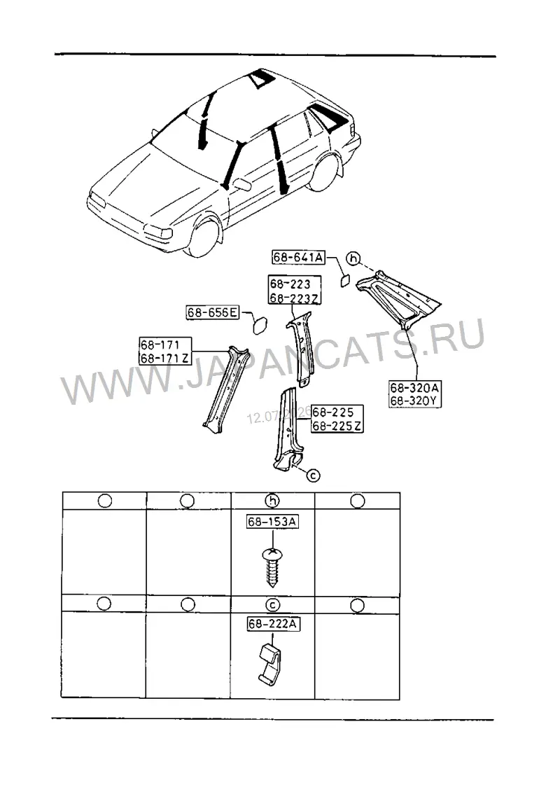 Схема узла: ОТДЕЛКА СТОЕК (HATCHBACK>5-DOOR)