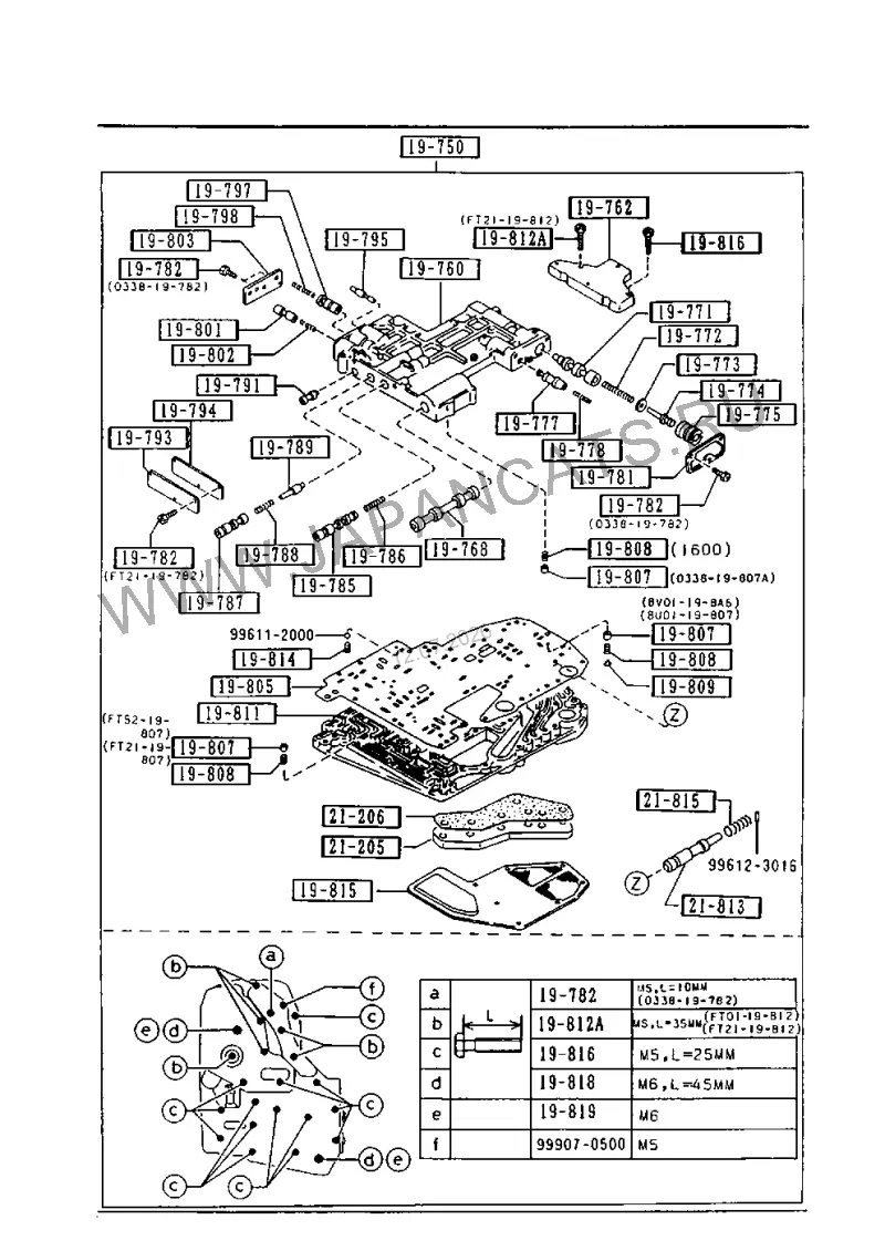 Схема узла: CONTROL VALVE (AUTOMATIC TRANSMISSION 3-SPEED)