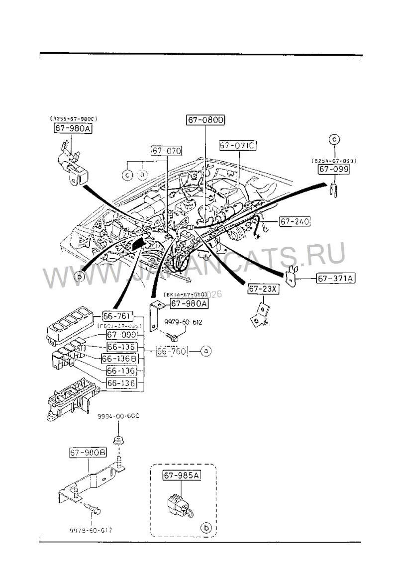 Схема узла: ПРОВОДКА (ENGINE & T/MISSION) (HATCHBACK)(EGI)(SWITZERLAND)