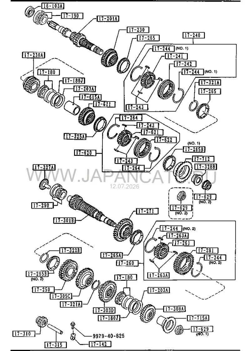Схема узла: ПЕРЕДАЧИ ТРАНСМИССИИ (MANUAL) (5-SPEED)(TURBO)(4WD)