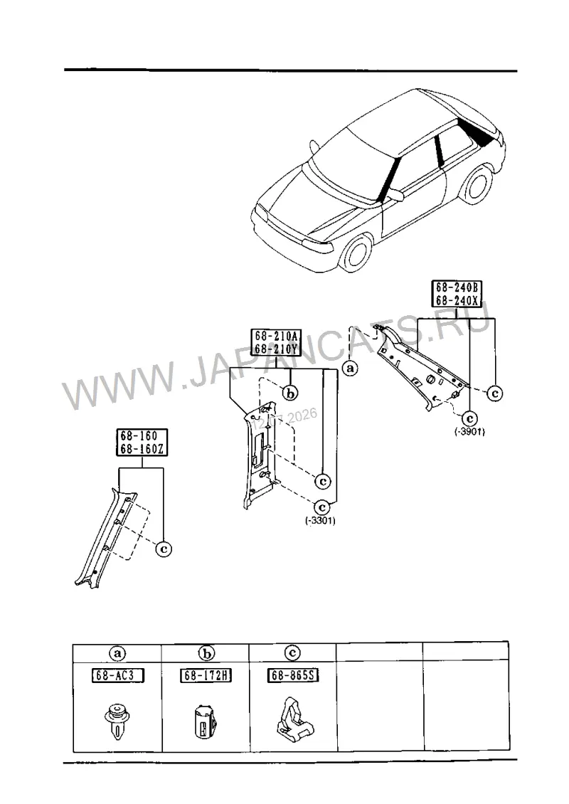 Схема узла: ОТДЕЛКА СТОЕК (3-DOOR)