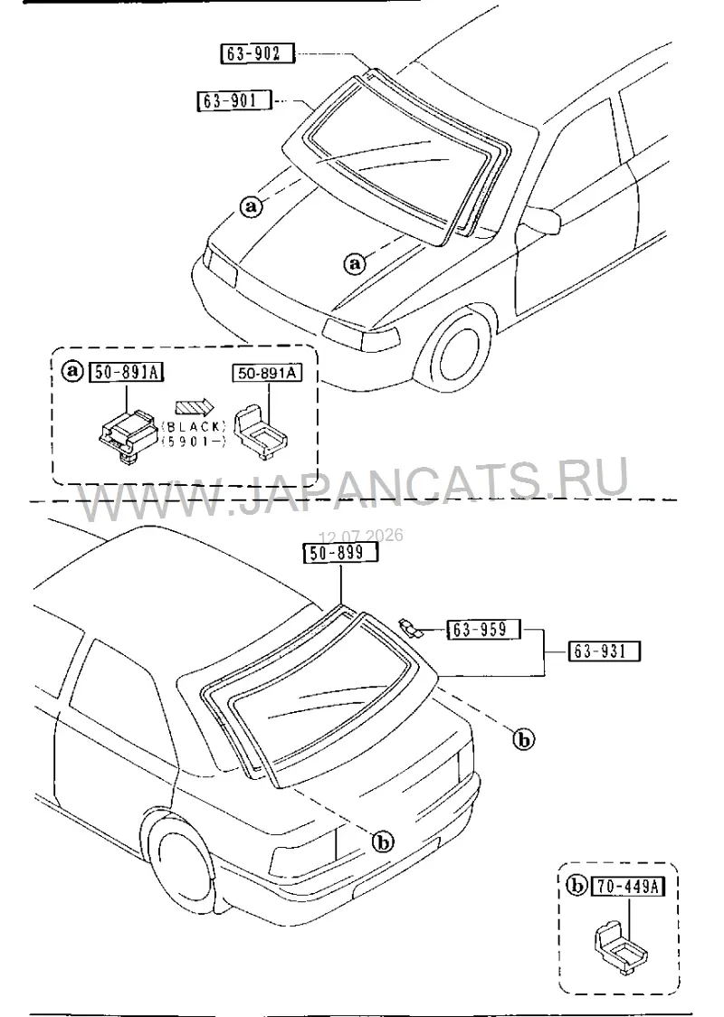 Схема узла: СТЕКЛА (4-DOOR)