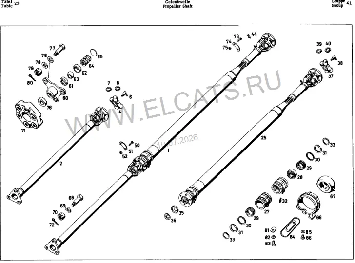 Схема узла: PROPELLER SHAFT / PROPELLER SHAFT