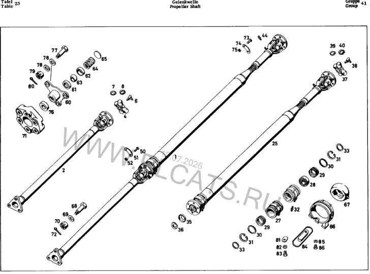 Схема узла: PROPELLER SHAFT / PROPELLER SHAFT