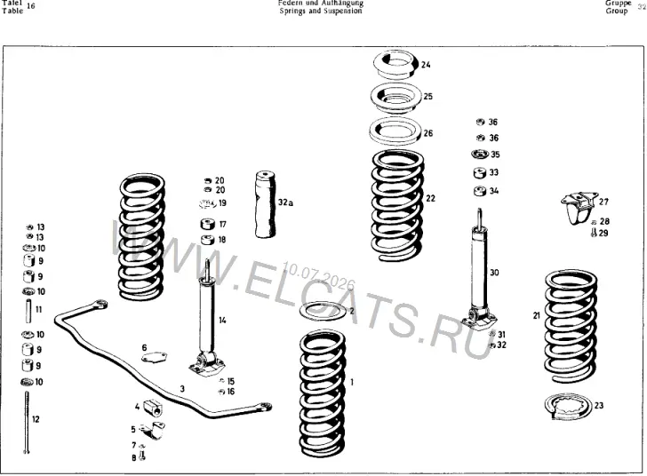 Схема узла: SPRINGS AND SUSPENSION / SPRINGS AND SUSPENSION
