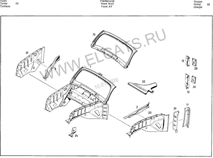 Схема узла: FRONT WALL / FRONT WALL