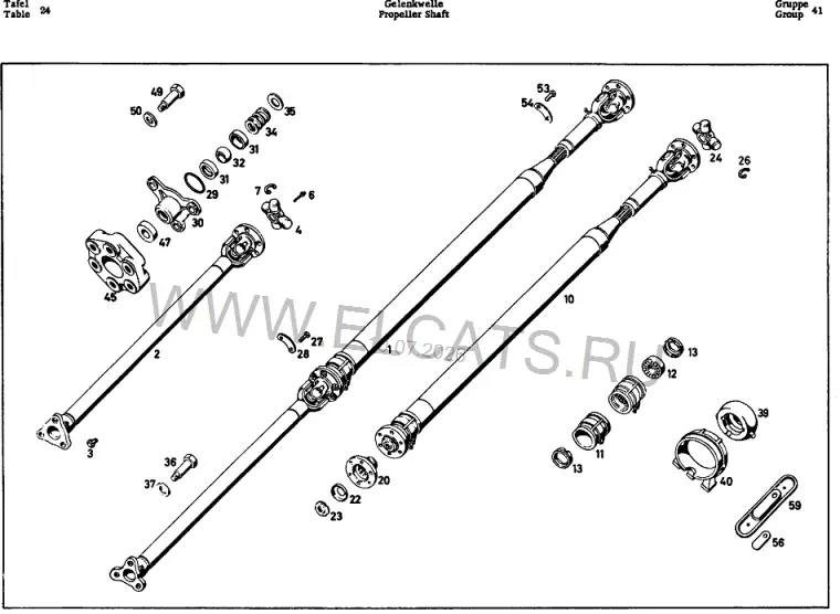 Схема узла: PROPELLER SHAFT / PROPELLER SHAFT