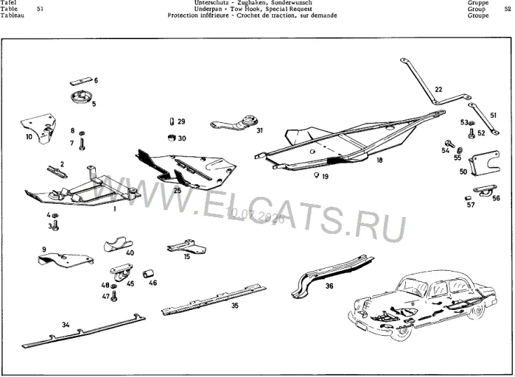Схема узла: UNDERPAN / UNDERPAN - TOW HOOK, SPECIAL REQUEST