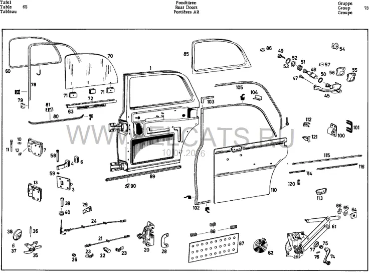 Схема узла: REAR DOORS / REAR DOORS
