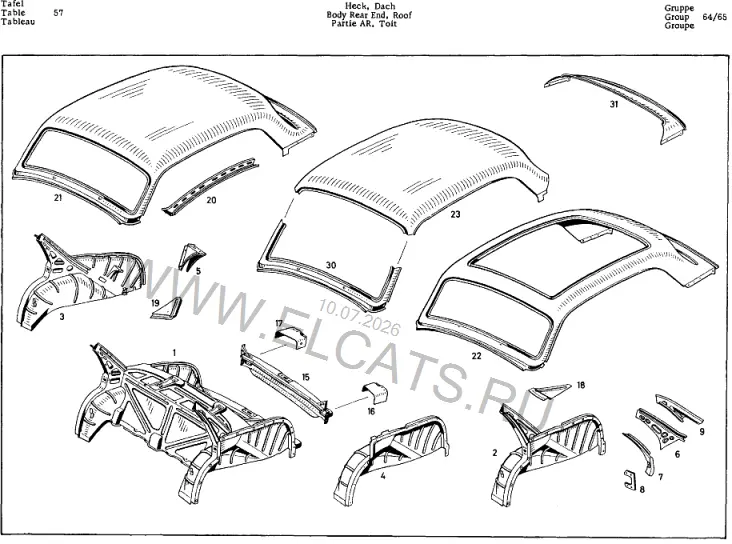 Схема узла: BODY REAR END / BODY REAR END, ROOF