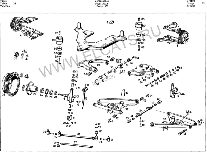 Схема узла: FRONT AXLE / FRONT AXLE