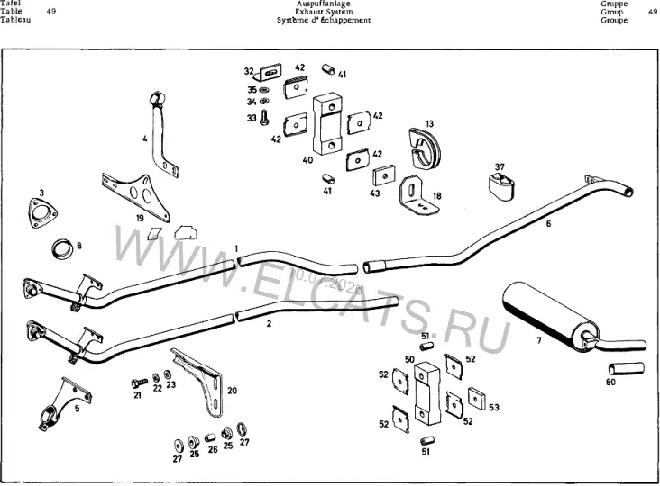 Схема узла: EXHAUST SYSTEM / EXHAUST SYSTEM