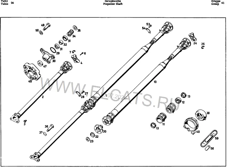 Схема узла: PROPELLER SHAFT / PROPELLER SHAFT
