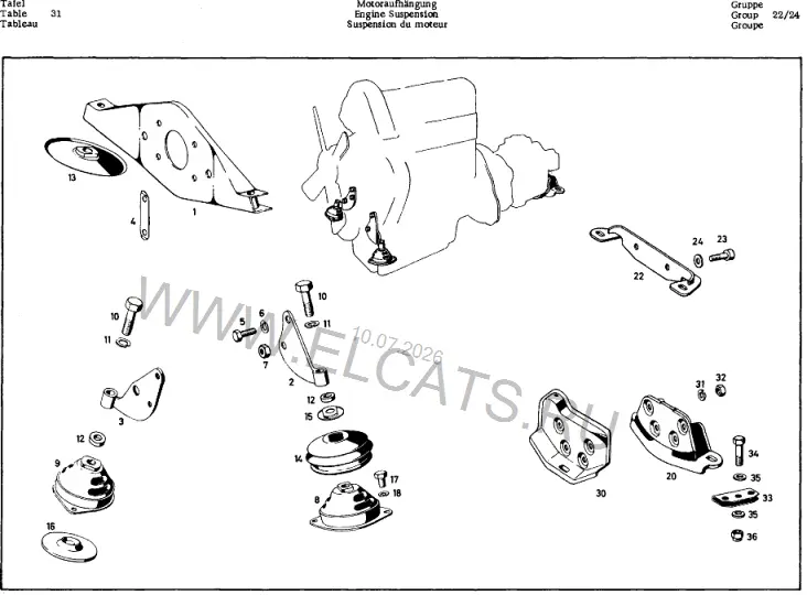 Схема узла: ENGINE SUSPENSION / ENGINE SUSPENSION