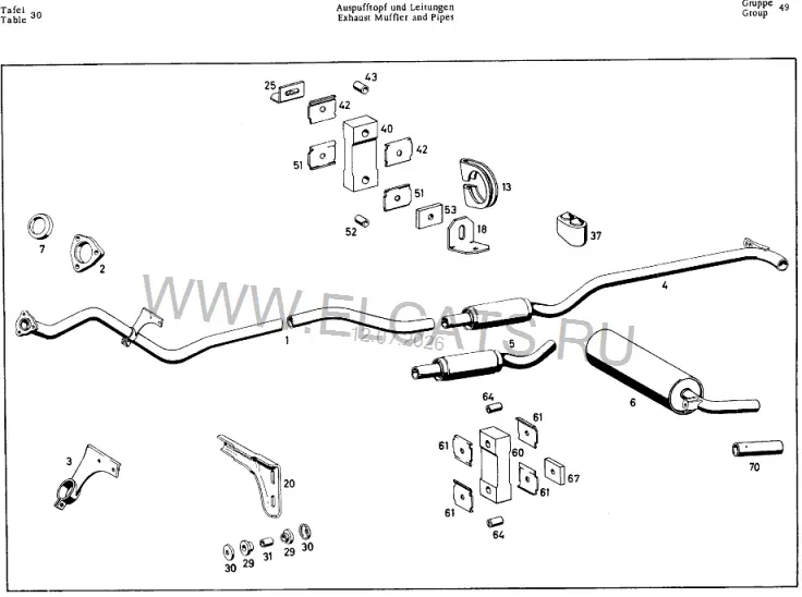 Схема узла: EXHAUST MUFFLER AND PIPES / EXHAUST MUFFLER AND PIPES