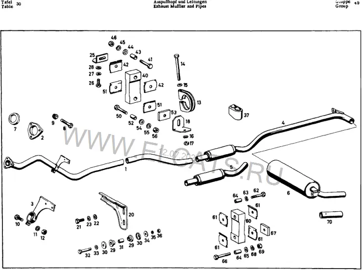 Схема узла: EXHAUST MUFFLER AND PIPES / EXHAUST MUFFLER AND PIPES