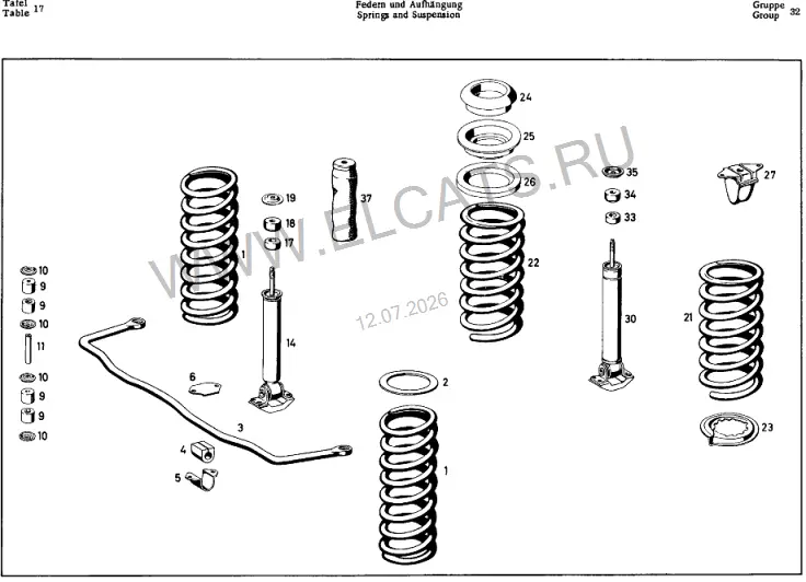 Схема узла: SPRINGS AND SUSPENSION / SPRINGS AND SUSPENSION