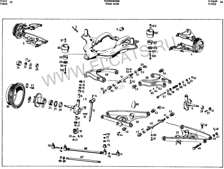 Схема узла: FRONT AXLE / FRONT AXLE