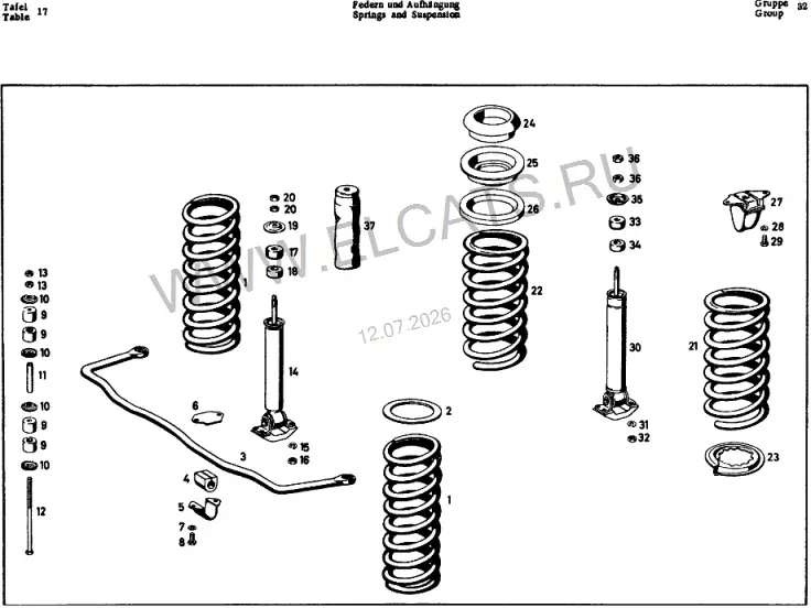 Схема узла: SPRINGS AND SUSPENSION / SPRINGS AND SUSPENSION