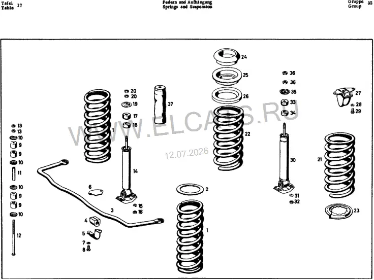 Схема узла: SPRINGS AND SUSPENSION / SPRINGS AND SUSPENSION