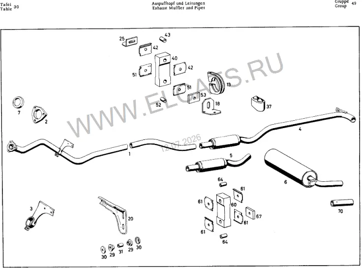Схема узла: EXHAUST MUFFLER AND PIPES / EXHAUST MUFFLER AND PIPES