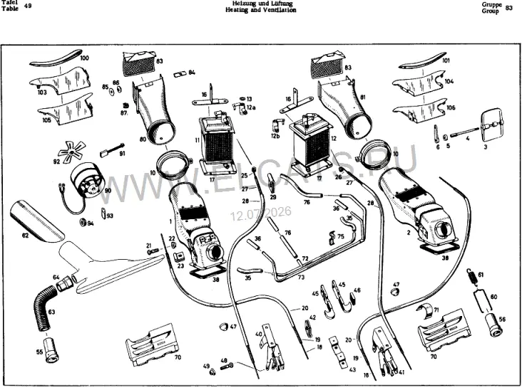 Схема узла: HEATING AND VENTILATION / HEATING AND VENTILATION