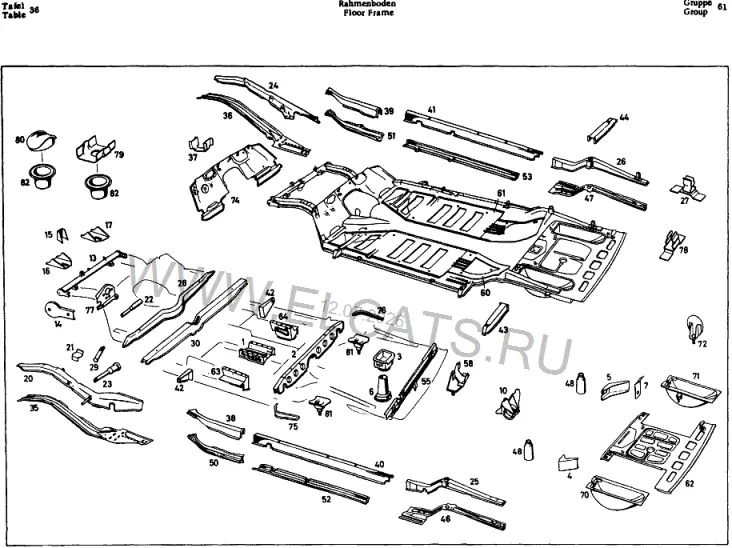 Схема узла: FLOOR FRAME / FLOOR FRAME