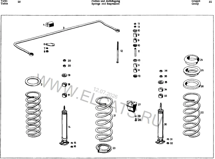 Схема узла: SPRINGS AND SUSPENSION / SPRINGS AND SUSPENSION