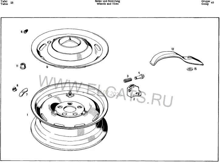 Схема узла: WHEELS AND TIRES