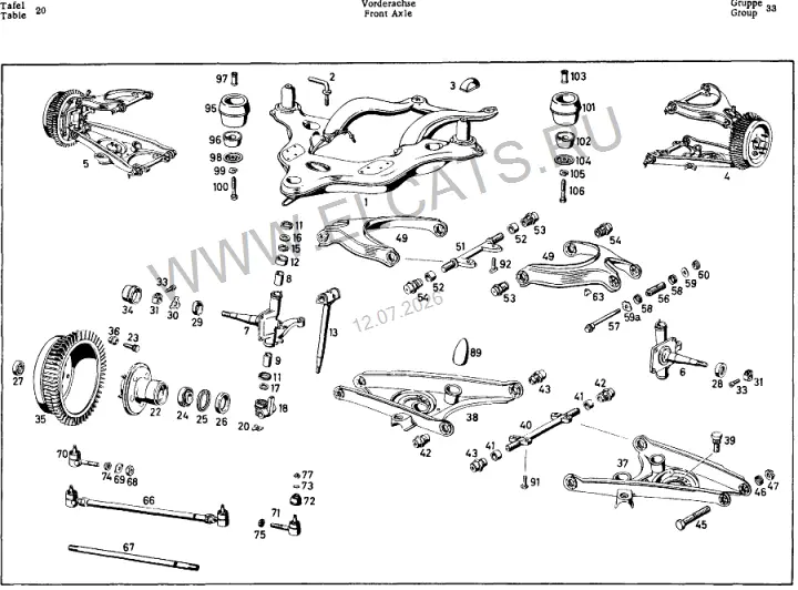 Схема узла: FRONT AXLE