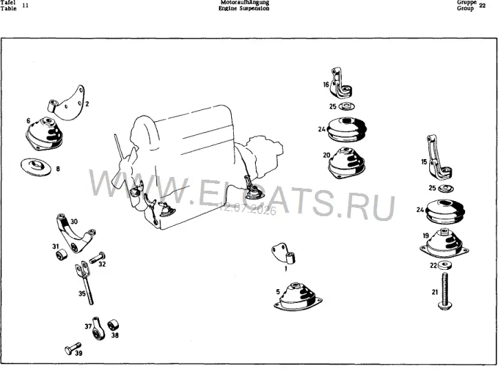 Схема узла: ENGINE SUSPENSION