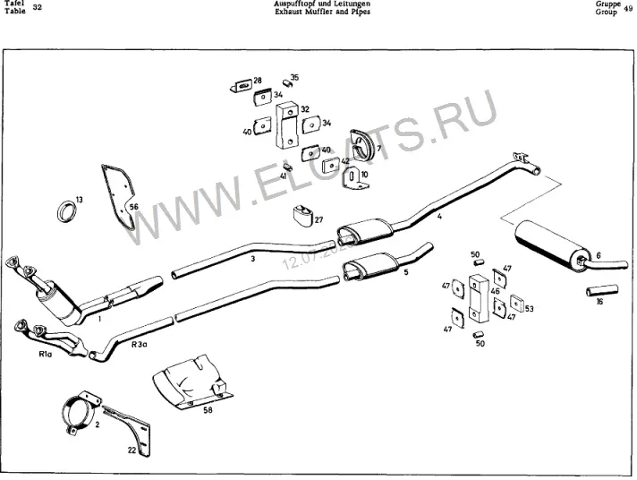 Схема узла: EXHAUST MUFFLER AND PIPES / EXHAUST MUFFLER AND PIPES