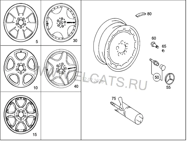 Схема узла: КОЛЁСА / WHEELS