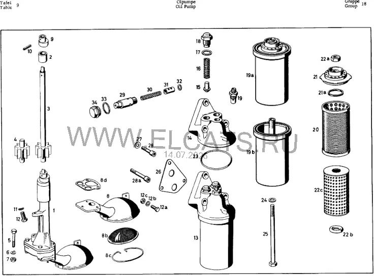 Схема узла: OIL PUMP (180.924 TYP M 180.III BM 180.924) / OIL PUMP