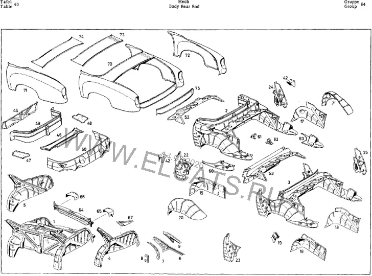 Схема узла: BODY REAR END / BODY REAR END