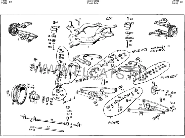 Схема узла: FRONT AXLE / FRONT AXLE