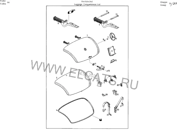 Схема узла: LUGGAGE COMPARTMENT LID / LUGGAGE COMPARTMENT LID