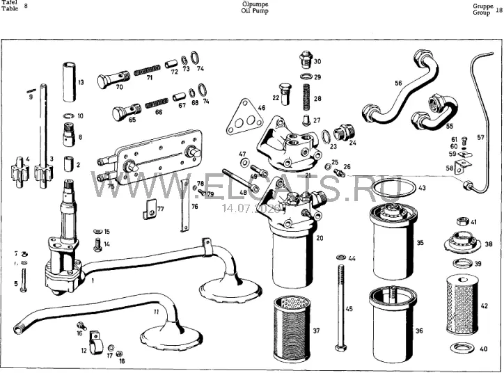 Схема узла: OIL PUMP (189.981 TYP M 189.I BM 189.980,.981) / OIL PUMP