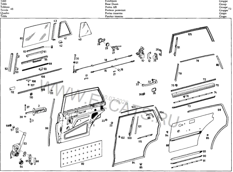 Схема узла: REAR DOORS / REAR DOORS