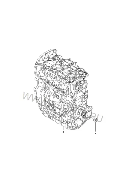 Схема узла: Двигатель с ГБЦ